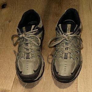 Skechers Men's Olive and Black Athletic Shoes